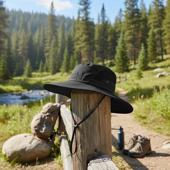 UPF 50  Waterproof Boonie Hat for Men & Women - Wide Brim Sun Hat for Fishing, Safari & Beach