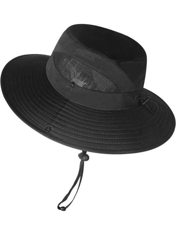 UPF 50+ Waterproof Bucket Hat for Men & Women - Wide Brim Boonie Sun Hat for Fishing, Hiking and Camping