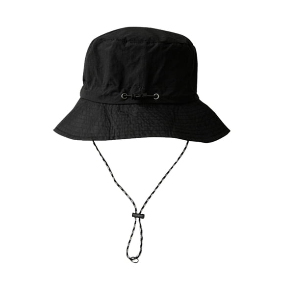 UPF 50+ Waterproof Bucket Sun Hat with Wide Brim for Men Women Fishing Hiking and Beach, Black, 1 Pack