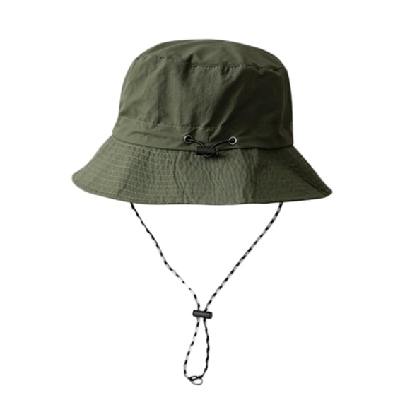 UPF 50+ Waterproof Bucket Sun Hat with Wide Brim for Men Women Fishing Hiking and Beach, Green, 1 Pack
