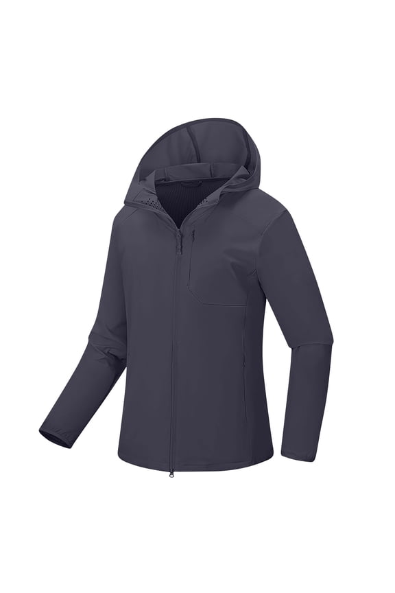 UPF 50+ Waterproof Jacket Women's Packable Hooded Windbreaker with Pockets – Lightweight Cycling Running Coat