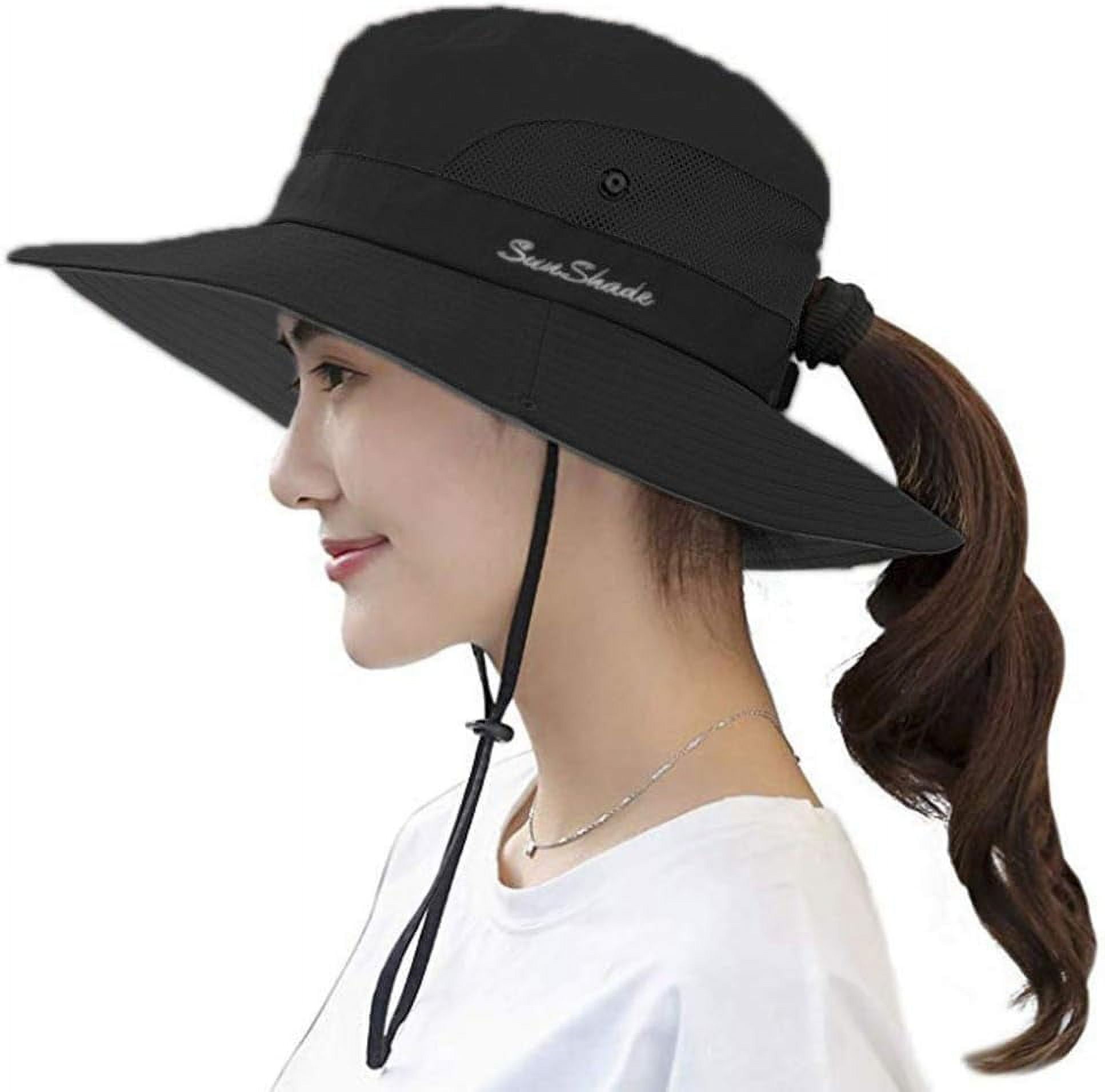 UPF 50+ Wide Brim Sun Hat Waterproof UV Protection Bucket Boonie Hat ...