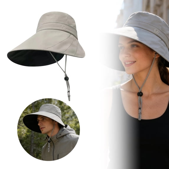 UPF 50+ Wide Brim Sun Hat for Women, Packable UV Protection Bucket Hat with Adjustable Chin Strap, Breathable Outdoor Hat for Hiking, Beach, Gardening, Travel & Summer Activities