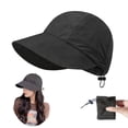 thumbnail image 1 of UPF 50+ Womens Sun Hat Wide Brim Sun Hat UV Protection Hiking Fishing Hat Adjustable Head Circumference for Easy Carry, Outdoor Sport Hat For Women(Black）, 1 of 6