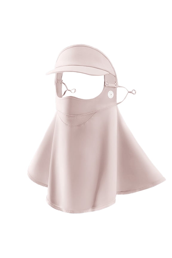 UPF 50 Womens Sun Protection Golf Sports UV Protection Face Shield Cover Outdoor Cycling Face Balaclava Reusable - Sakura Pink