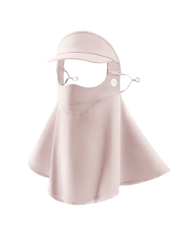 UPF 50 Womens Sun Protection Golf Sports UV Protection Face Shield Cover Outdoor Cycling Face Balaclava Reusable - Sakura Pink