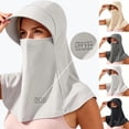 thumbnail image 1 of UPF 99+ UV Block Full Face Sun Shield Hood for Women, Soft Breathable All Round Head Neck Cover with Sun Visor Brim, Summer Cooling Face Mask for Cycling, Fishing, Running, Beach Outdoor Activities, 1 of 4