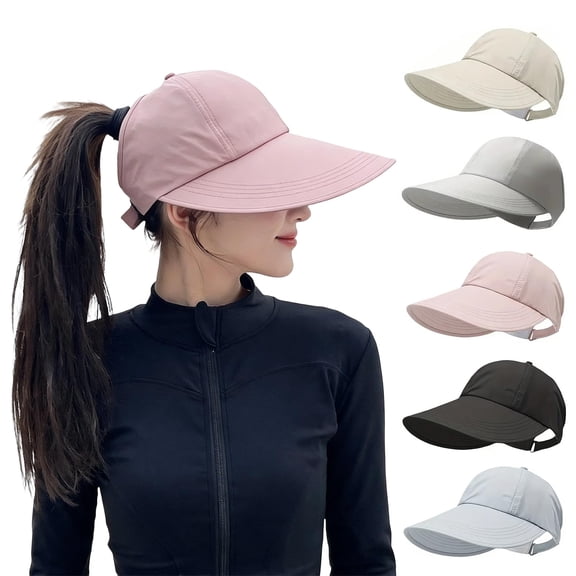 UPF Sun Protection Baseball Hat For Men And Women, Wider Brim, Unstructured Design, Quick Dry Lightweight Breathable Ponytail Hat For Beach, Hiking