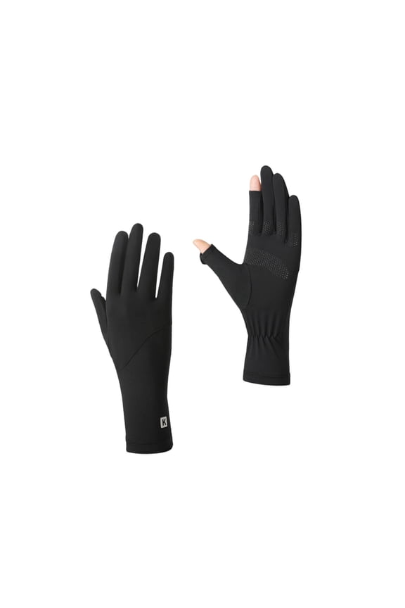 UPF Sun Protection Gloves for Driving & Outdoor Activities - Breathable Lightweight Stretchable with Touchscreen Fingers & Non-Slip Silicone Grip - Perfect for Hiking, Cycling, Beach Walking