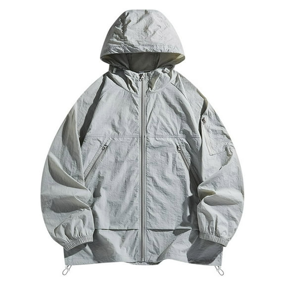 UPF100+Sun Protection Clothing Men's Breathable Thin Clothing Men's Outdoor Sports Hooded Outer Sun Protection Clothing Hooded Hoodie