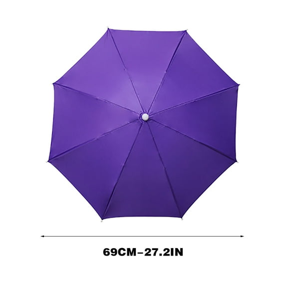 UPF40 Umbrella Hat for Outdoor Activities - Hands-Free Fishing/Golf/Gardening Sun Hat with 27" Coverage, Steel Frame & Ventilation Holes (Foldable 16.5" Lightweight 0.22lb Rainproof Hat)