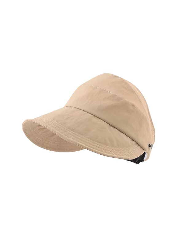 UPF50+ Foldable Sun Hat, Quick Dry Outdoor Sunshade Cap, Ponytail Friendly Wide Brim Hat, Adjustable Head Circumference Cap, Beach Fishing Hiking Outdoor UV Protection Headwear