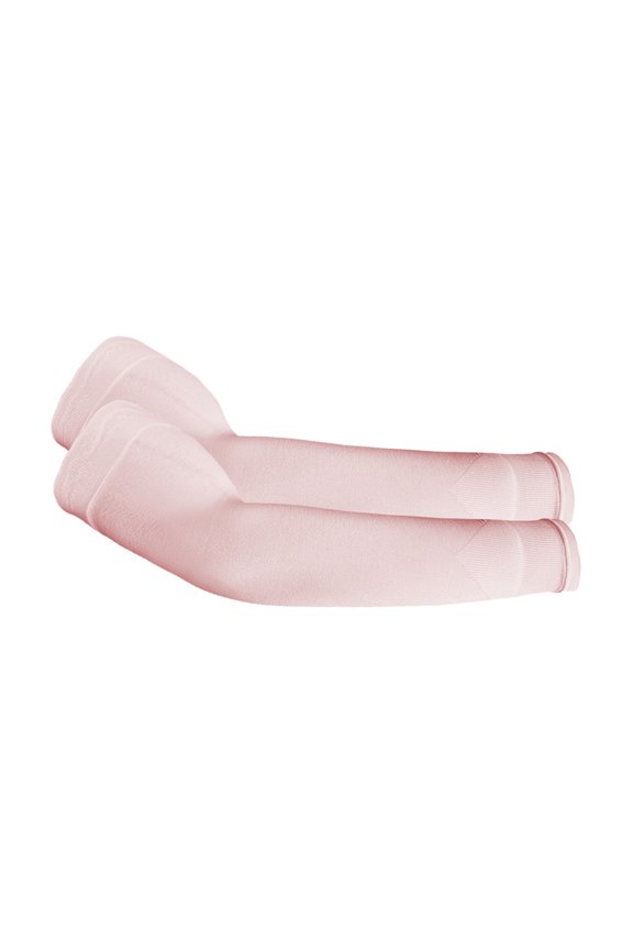 UPF50+ Solid Color Cooling Arm Sleeves, High Elastic Seamless Nylon UV Sun Protection Ice Sleeves for Cycling Driving Outdoor Sports Men Women Pink