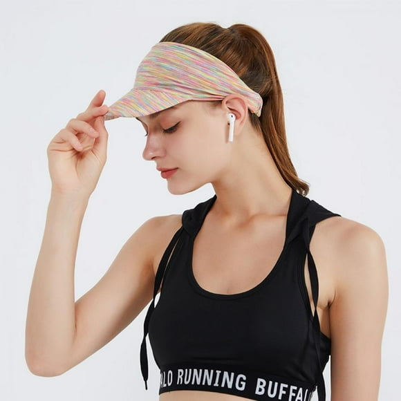 UPF50+ Sport Sun Visor Hats Adjustable Empty Top Baseball Cap Cotton Ball Caps for Women