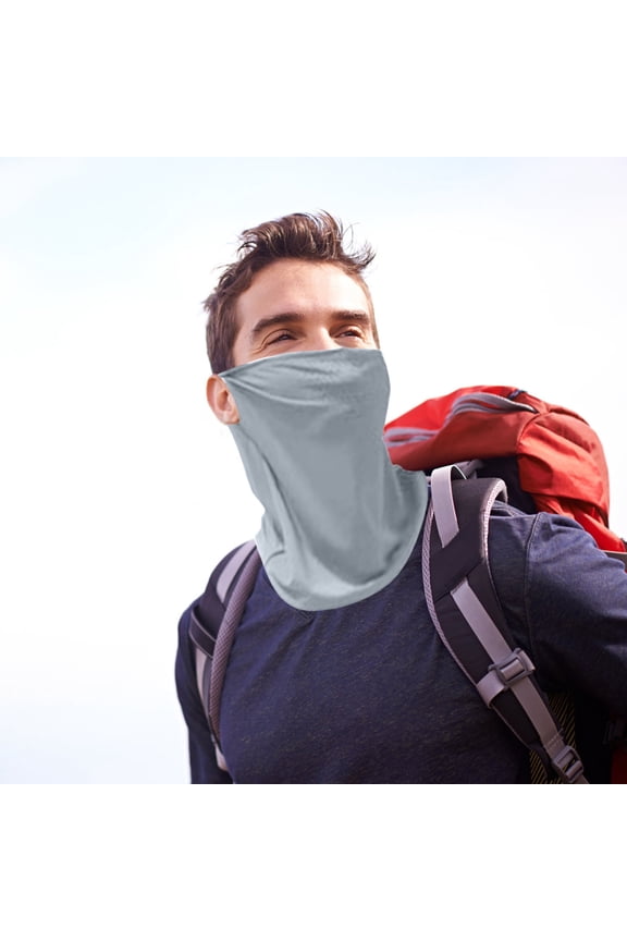 UPF50+ Sun Protection Face Mask & Neck Gaiter - Breathable Ice Silk Scarf for Cycling, Fishing, Hiking - Full Face Cover with Ear Loops & Moisture Wicking Design