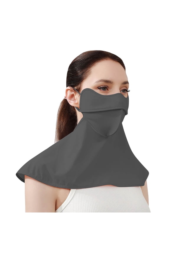 UPF50+ UV Face Mask Breathable Washable Sun Protection Face Shield Mask For Women Cycling Running Driving Dark Gray A