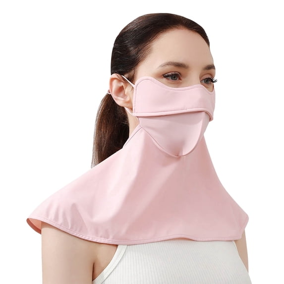 UPF50+ UV Face Mask Breathable Washable Sun Protection Face Shield Mask For Women Cycling Running Driving Pink A