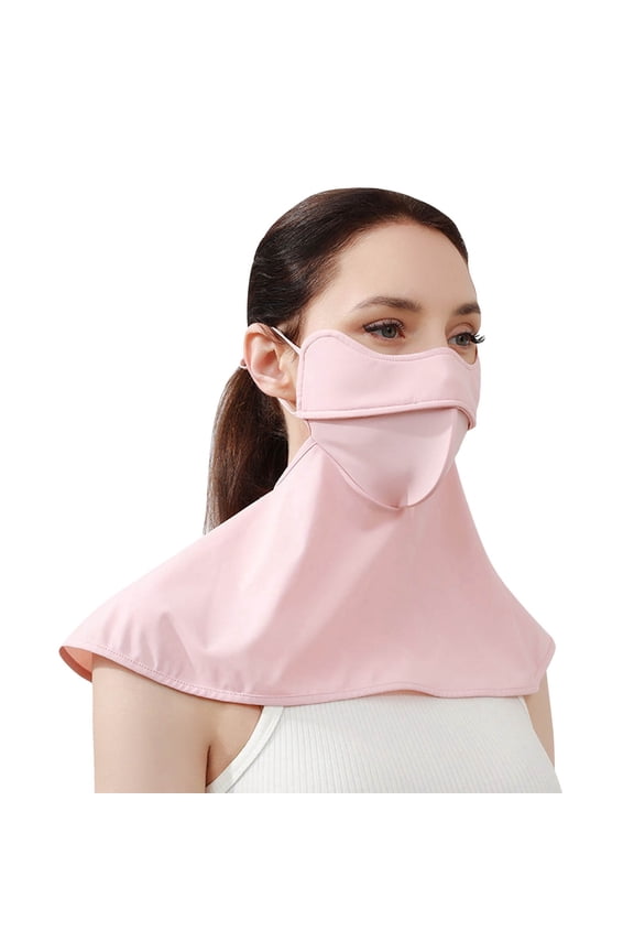 UPF50+ UV Face Mask Breathable Washable Sun Protection Face Shield Mask For Women Cycling Running Driving Pink A