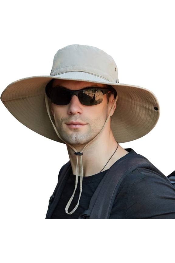 【UPF50+Waterproof Wide-Brim】 Sun-Hat Fishing-Hat for Safari Hiking Beach Garden