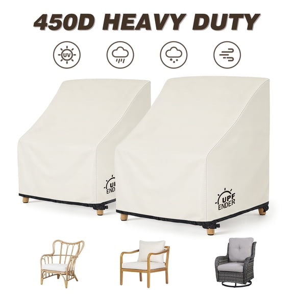 UPFENDER 2 Pack Outdoor Rocking Chair Covers 28"x30"x32"H, Waterproof Dustproof UV and Tear Resistant Patio Furniture Cover, Beige
