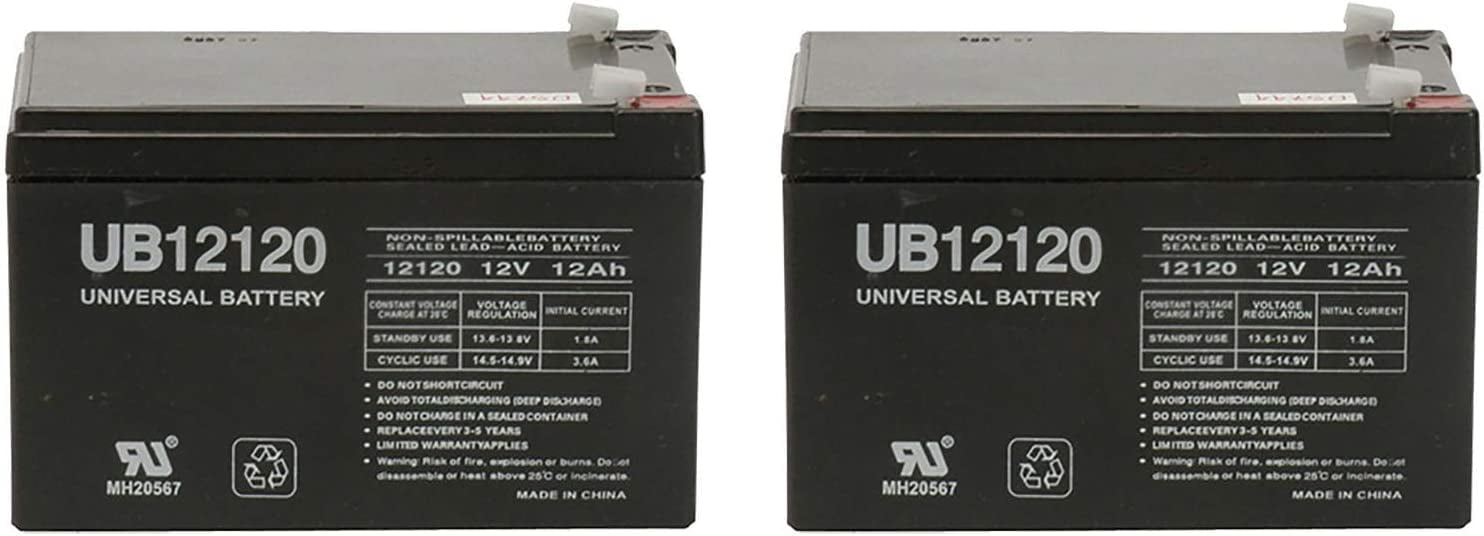 Mighty Max 12V 12AH SLA Battery (2-Pack) - Replacement For Ezip 750 Electric Scooter