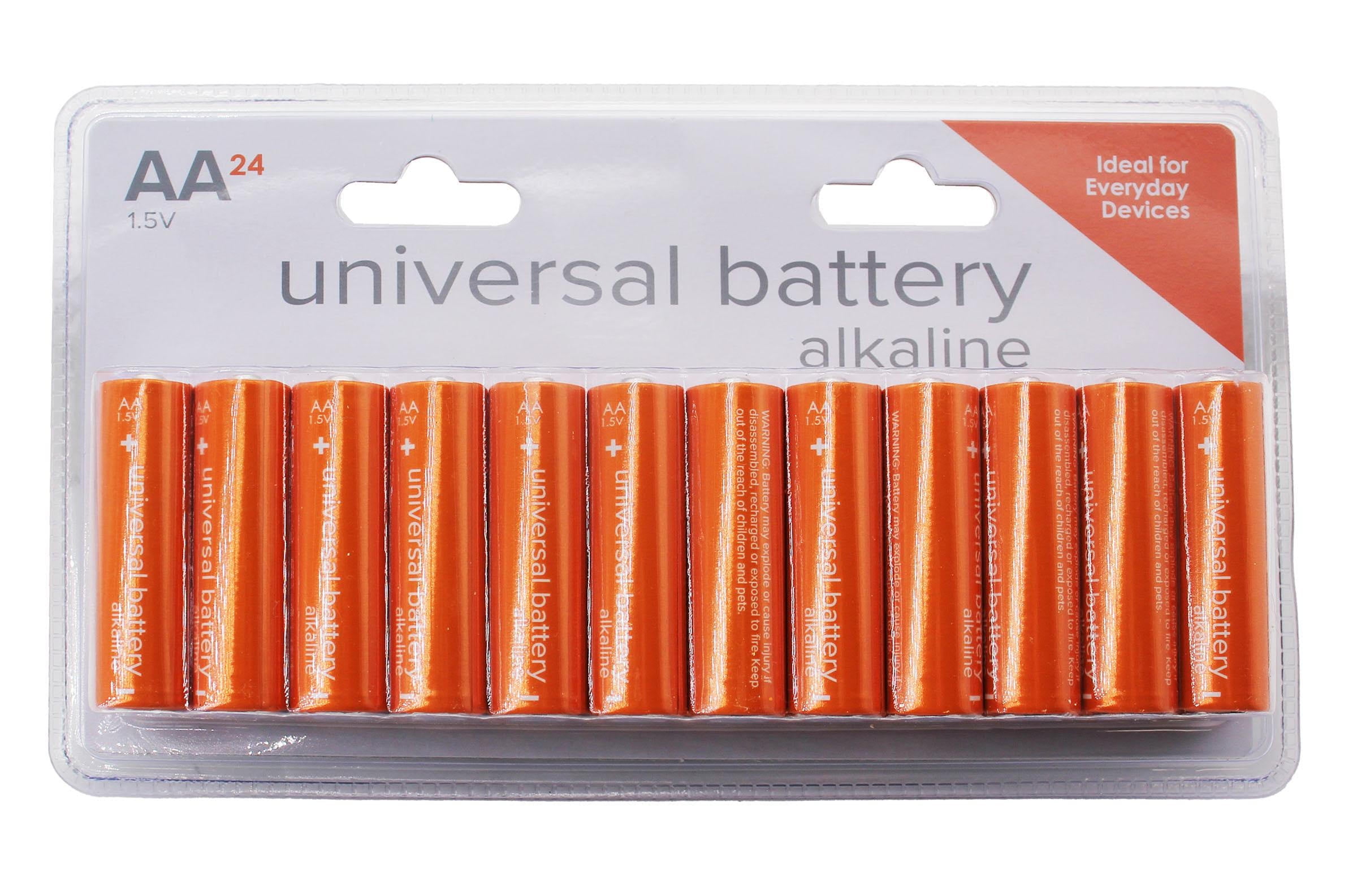 AA Batteries - 24 Pack - Universal Power Group Brand - Alkaline General Purpose Batteries