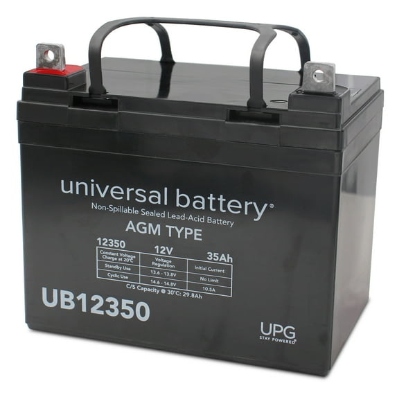 UPG Deep Cycle Lawn And Garden Battery, Group Size U1, 12 Volt, 35 Ah, Sealed Lead Acid, Model# UB12350