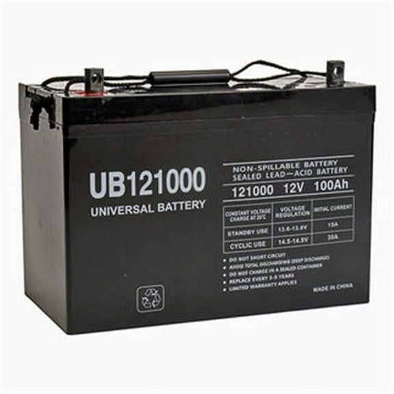 UPG UB121000 12V100Ah Z1 AGM Battery Group 27 for Solar Wind Off Grid Back Up Marine Trolling Motor Deep Cycle Boat RV 24V 48V
