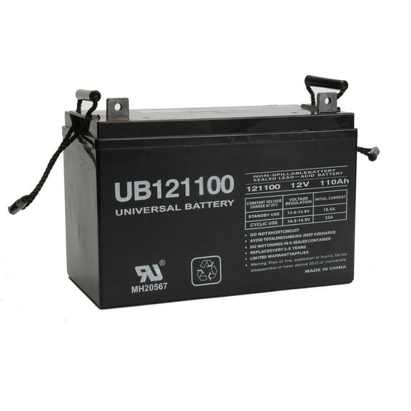 UPG UB121100 12V110Ah L3 AGM Battery Group 30H 31 for Solar Wind Off Grid Back Up Marine Trolling Motor Deep Cycle Boat RV 24V 48V