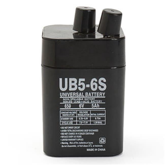 6-Volt Black Sealed Lead Acid Rechargeable Battery