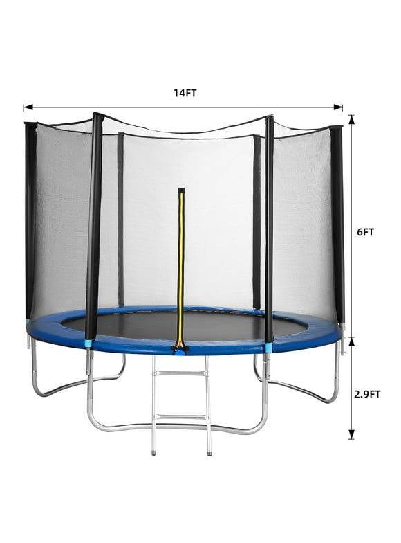 UPGO 10 ft Trampoline - Recreational Trampoline for Family 450lbs Weight Capacity,Outdoor Trampoline with Safety Enclosure Net,Best Gift for Kids