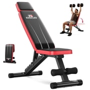NICEPEOPLE Adjustable Weight Bench with Headrest，Dual-Support Workout Bench with 10 Backrests and 660LBS Weight Capacity