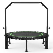 BCAN 450 LBS Foldable Mini Trampoline, 40" Fitness Trampoline with Bungees, Stable & Quiet Exercise Rebounder for Kids/Adults