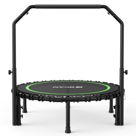 BCAN 450 LBS Foldable Mini Trampoline, 40" Fitness Trampoline with Bungees, Stable & Quiet Exercise Rebounder for Kids/Adults