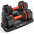 thumbnail image 1 of UPGO Adjustable Dumbbells Set 25LB A Pair Dumbbells Weights, 5 in 1 Free Weights 5/10/15/20/25lb/50lb Dumbbell with Anti-Slip Handle, Suitable for Home Gym Exercise Equipment, 1 of 7