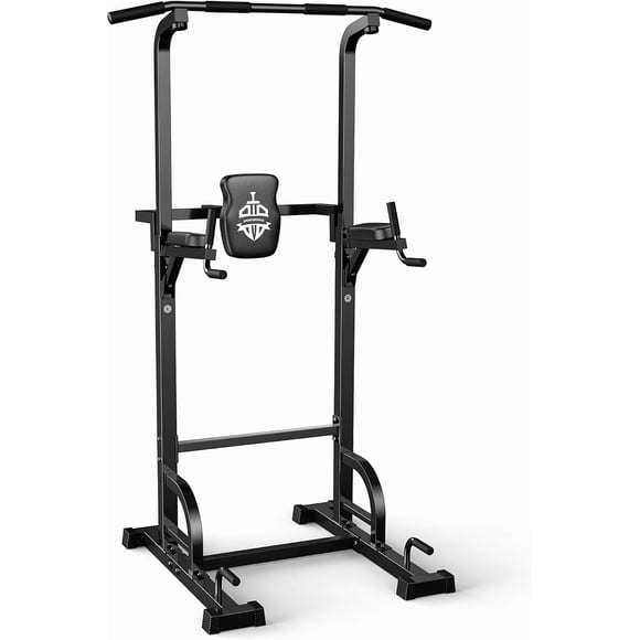 Sportsroyals Adjustable Power Tower 400lbs Max Weight Dip Station Pull up Bar Power Rack Push up Resistance Band for Home Gym
