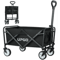 UPGO Collapsible Foldable Wagon, Beach Cart Large Capacity, Heavy Duty Folding Wagon Portable, Collapsible Wagon for Sports, Shopping, Camping