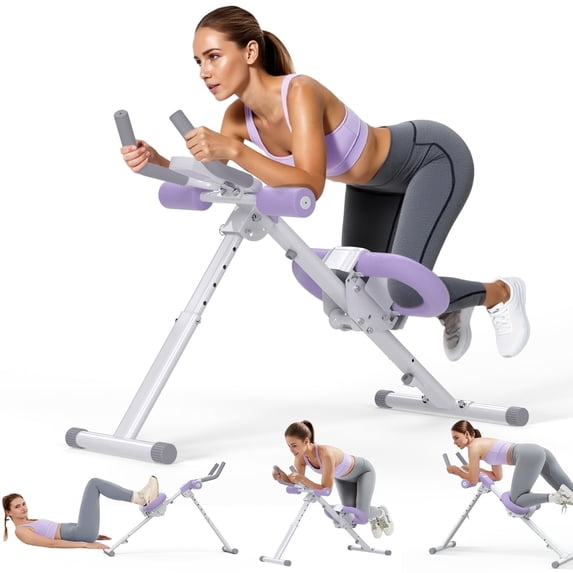UPGO Foldable Ab Machine for Home, Adjustable Core Trainer Fitness Equipment for Body Shaping with LCD Display