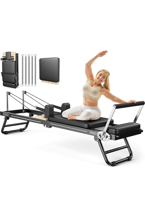 Foldable Pilates Reformer, Pilates Machine & Equipment for Home use, Pilates Exercise Equipment with Jump Board