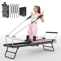 UPGO Foldable Pilates Equipment for Home Gym - Pilates Reformer Machine  for Home Workouts, with Jump Board, Additional 4 Springs