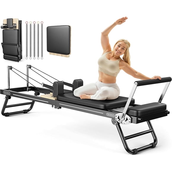 UPGO Foldable Pilates Reformer, Pilates Machine & Equipment for Home use, Pilates Exercise Equipment with Jump Board