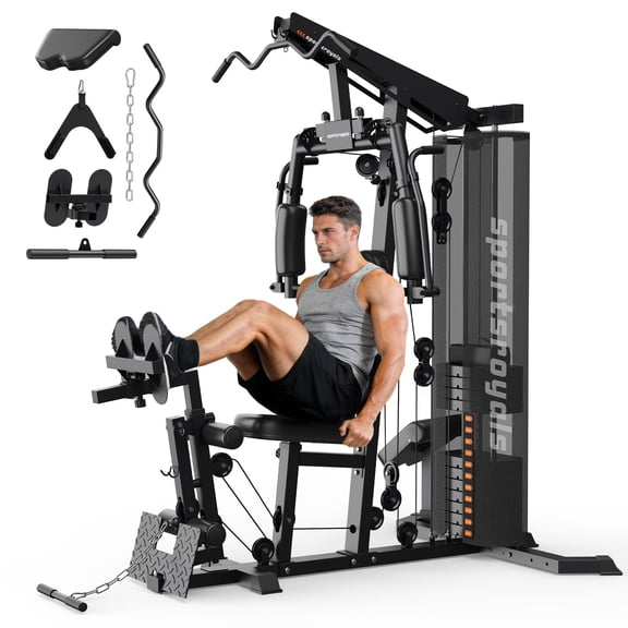 Sportsroyals Home Gym Station Multifunctional Full Body Workout Equipment for Home Exercise Fitness