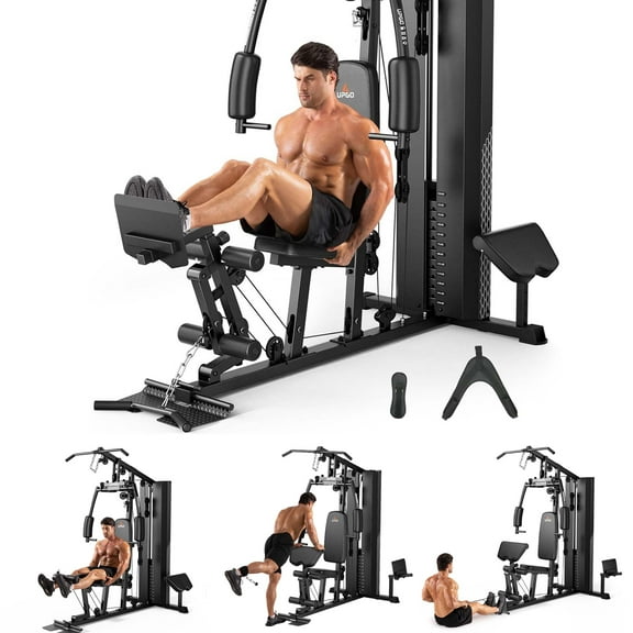 UPGO Home Gym Station, Workout Station with 154LBS Weight Stack, Equipment for All Body Training