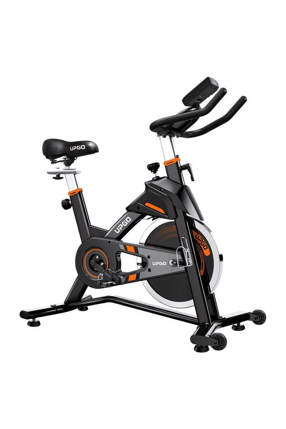Indoor Cycling Stationary Exercise Bike for Home with 330LBS Capacity and Comfortable Seat Cushion, Silent Belt Drive, iPad Holder,