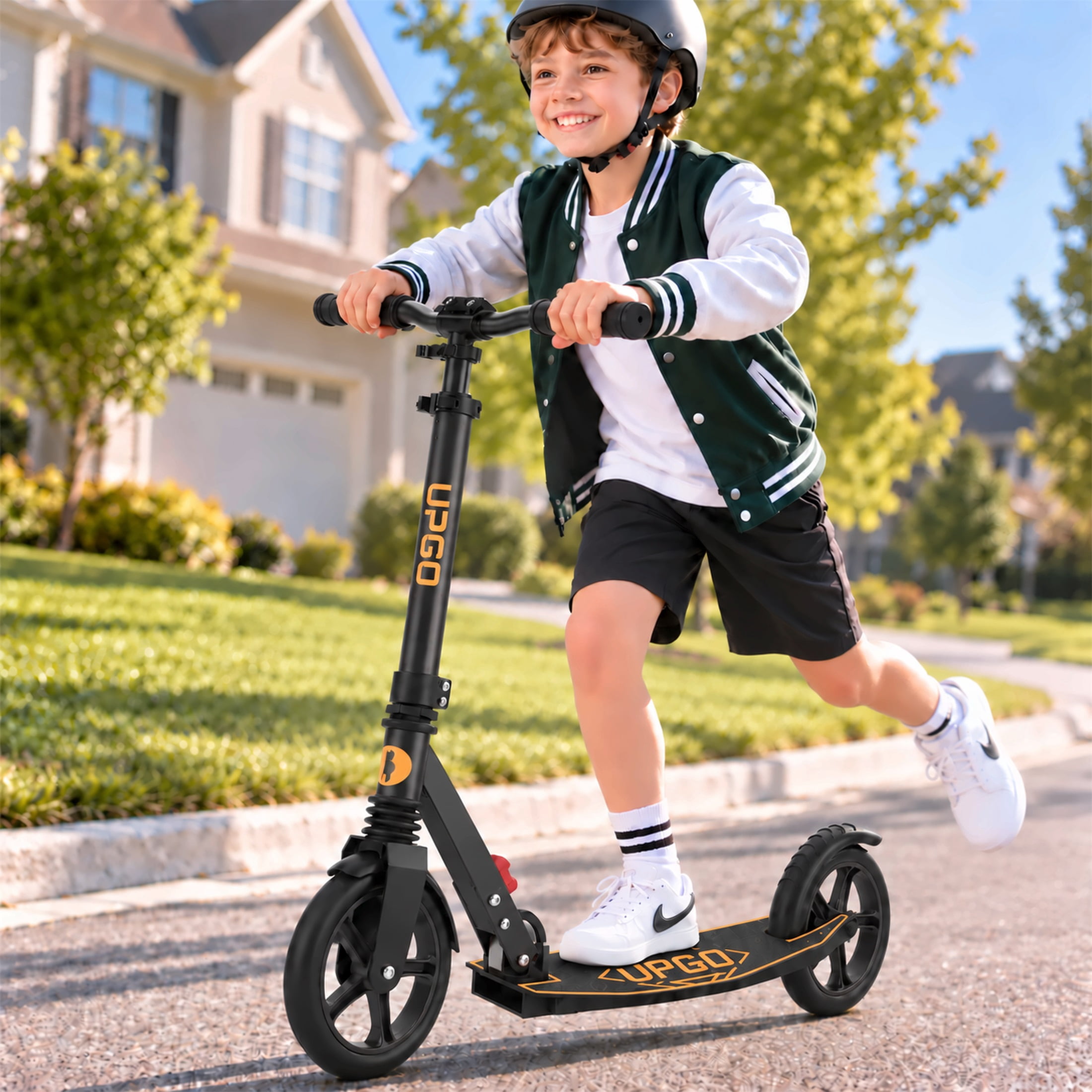 Upgo, Kick Scooter, Foldable, Orange, 8-Inch Wheels, 240 LB Max