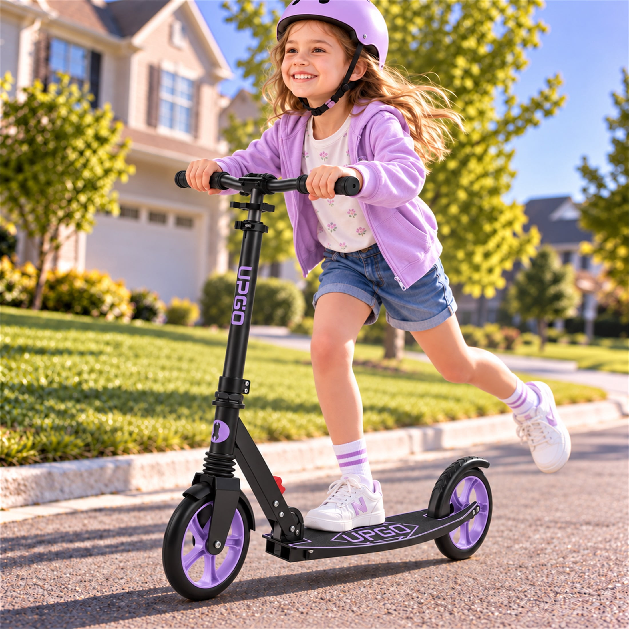 Upgo, Kick Scooter, Foldable, Orange, 8-Inch Wheels, 240 LB Max