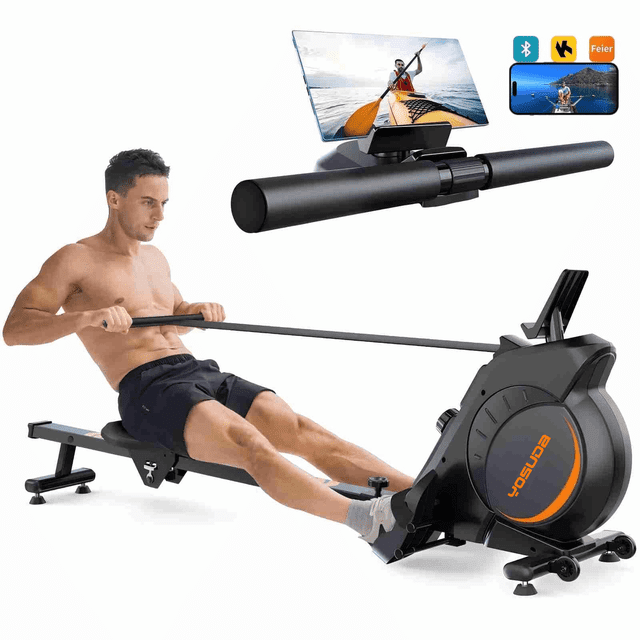 Up&go Rowing Machine UPGO Gym Workout Magnetic Rowing Machine, Foldable, 350lbs Weight ...