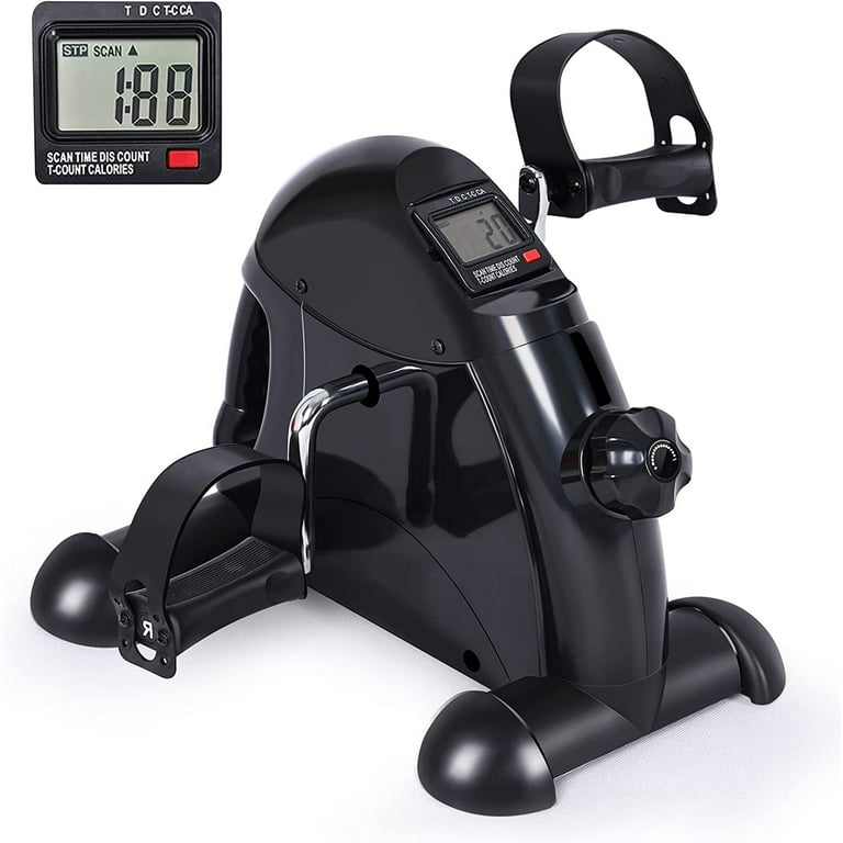 UPGO Mini Exercise Bike Under Desk Bike Pedal Exerciser Portable Foot Cycle Arm Leg Peddler Machine with LCD Screen Displays Walmart