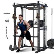 FED Fitness Sportsroyals Series RK1 Power Rack, 1600lbs Multi-Function Power Rack with Adjustable Cable Crossover, Power Cage for Home Gym, Black