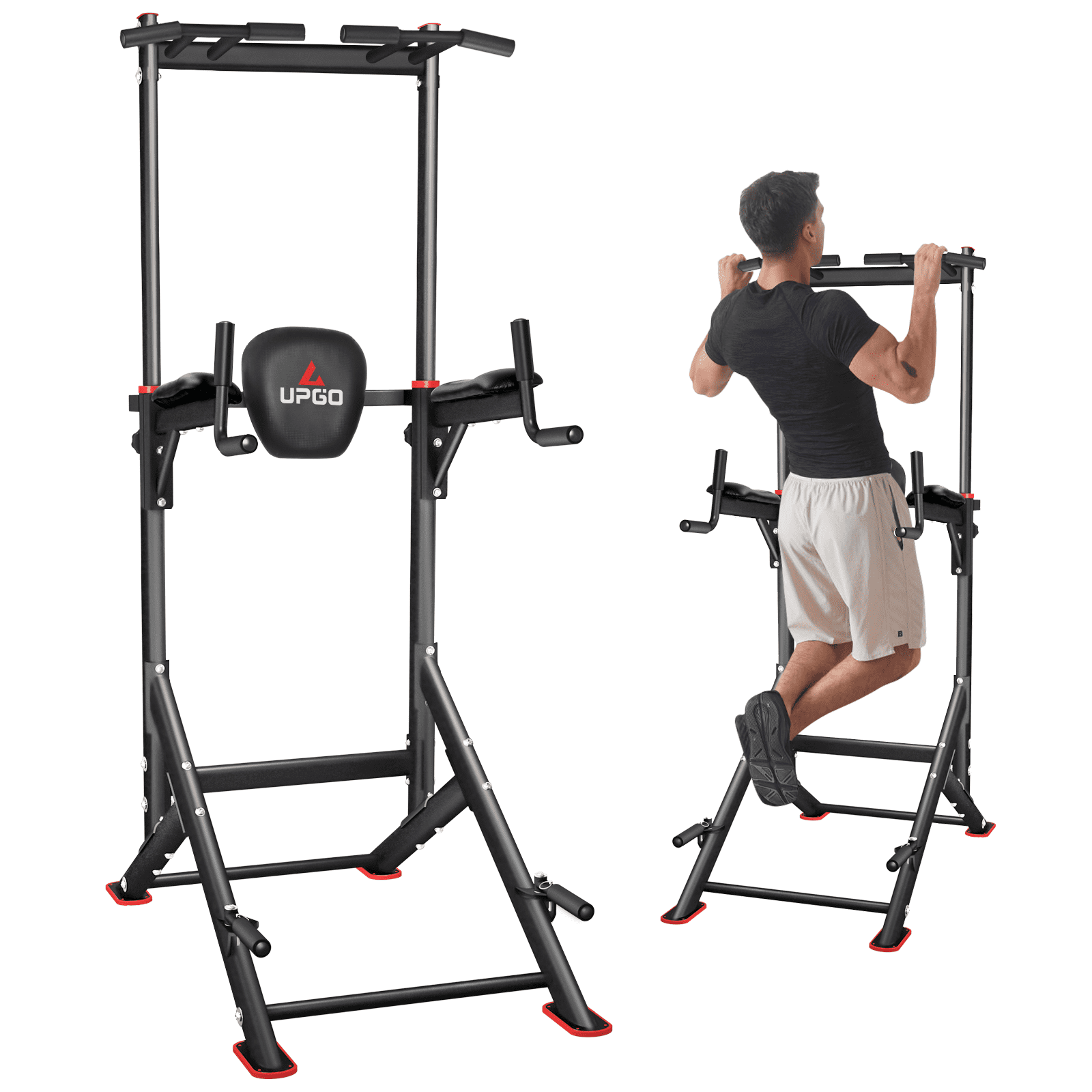 UPGO Power Tower Pull Up Dip Station Home Gym Strength Training Equipment 440LBS Walmart